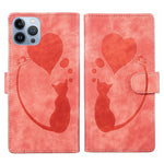 Coque de téléphone en cuir embossé stylo cœur chat, pour iPhone 13 mini, pour iPhone 12, pour iPhone 12 Pro Max, pour iPhone 12 Pro, pour iPhone 12 mini, pour iPhone 11 Pro Max, pour iPhone 11, pour iPhone 11 Pro