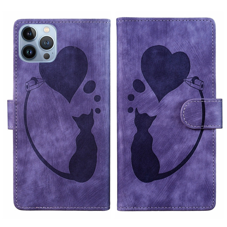 Coque de téléphone en cuir embossé stylo cœur chat, pour iPhone 13 mini, pour iPhone 12, pour iPhone 12 Pro Max, pour iPhone 12 Pro, pour iPhone 12 mini, pour iPhone 11 Pro Max, pour iPhone 11, pour iPhone 11 Pro