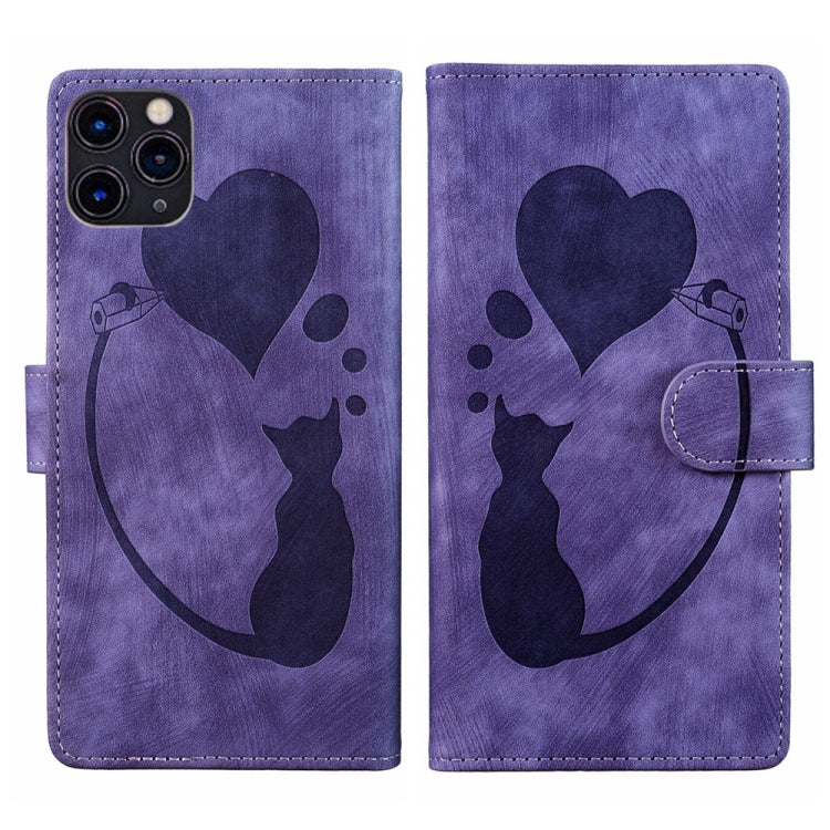 Coque de téléphone en cuir embossé stylo cœur chat, pour iPhone 13 mini, pour iPhone 12, pour iPhone 12 Pro Max, pour iPhone 12 Pro, pour iPhone 12 mini, pour iPhone 11 Pro Max, pour iPhone 11, pour iPhone 11 Pro