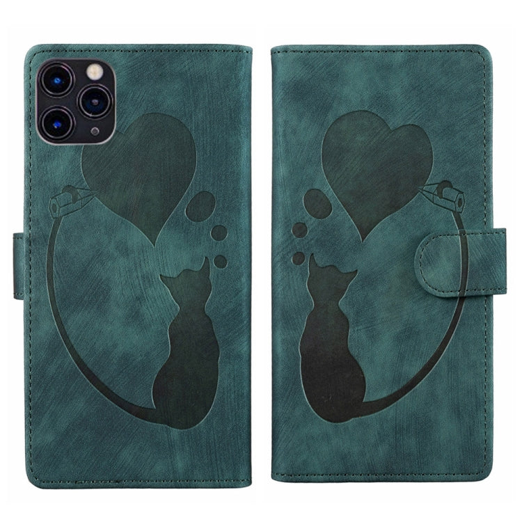 Coque de téléphone en cuir embossé stylo cœur chat, pour iPhone 13 mini, pour iPhone 12, pour iPhone 12 Pro Max, pour iPhone 12 Pro, pour iPhone 12 mini, pour iPhone 11 Pro Max, pour iPhone 11, pour iPhone 11 Pro