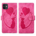 Coque de téléphone en cuir embossé stylo cœur chat, pour iPhone 13 mini, pour iPhone 12, pour iPhone 12 Pro Max, pour iPhone 12 Pro, pour iPhone 12 mini, pour iPhone 11 Pro Max, pour iPhone 11, pour iPhone 11 Pro