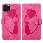 Coque de téléphone en cuir embossé stylo cœur chat, pour iPhone 13 mini, pour iPhone 12, pour iPhone 12 Pro Max, pour iPhone 12 Pro, pour iPhone 12 mini, pour iPhone 11 Pro Max, pour iPhone 11, pour iPhone 11 Pro