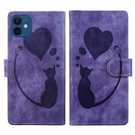Coque de téléphone en cuir embossé stylo cœur chat, pour iPhone 13 mini, pour iPhone 12, pour iPhone 12 Pro Max, pour iPhone 12 Pro, pour iPhone 12 mini, pour iPhone 11 Pro Max, pour iPhone 11, pour iPhone 11 Pro