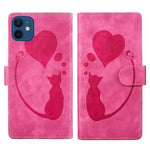 Coque de téléphone en cuir embossé stylo cœur chat, pour iPhone 13 mini, pour iPhone 12, pour iPhone 12 Pro Max, pour iPhone 12 Pro, pour iPhone 12 mini, pour iPhone 11 Pro Max, pour iPhone 11, pour iPhone 11 Pro