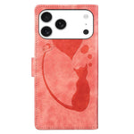 Étui de téléphone en cuir gaufré stylo cœur chat, Pour iPhone 17 Pro Max, Pour iPhone 17 Pro, Pour iPhone 17, Pour iPhone Air, Pour iPhone 15 Pro Max, Pour iPhone 15 Pro, Pour iPhone 15 Plus, Pour iPhone 15