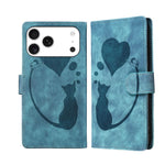 Étui de téléphone en cuir gaufré stylo cœur chat, Pour iPhone 17 Pro Max, Pour iPhone 17 Pro, Pour iPhone 17, Pour iPhone Air, Pour iPhone 15 Pro Max, Pour iPhone 15 Pro, Pour iPhone 15 Plus, Pour iPhone 15