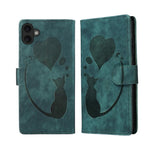 Étui de téléphone en cuir gaufré stylo cœur chat, Pour iPhone 17 Pro Max, Pour iPhone 17 Pro, Pour iPhone 17, Pour iPhone Air, Pour iPhone 15 Pro Max, Pour iPhone 15 Pro, Pour iPhone 15 Plus, Pour iPhone 15