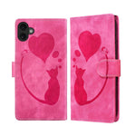 Étui de téléphone en cuir gaufré stylo cœur chat, Pour iPhone 17 Pro Max, Pour iPhone 17 Pro, Pour iPhone 17, Pour iPhone Air, Pour iPhone 15 Pro Max, Pour iPhone 15 Pro, Pour iPhone 15 Plus, Pour iPhone 15