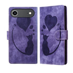 Étui de téléphone en cuir gaufré stylo cœur chat, Pour iPhone 17 Pro Max, Pour iPhone 17 Pro, Pour iPhone 17, Pour iPhone Air, Pour iPhone 15 Pro Max, Pour iPhone 15 Pro, Pour iPhone 15 Plus, Pour iPhone 15