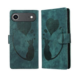 Étui de téléphone en cuir gaufré stylo cœur chat, Pour iPhone 17 Pro Max, Pour iPhone 17 Pro, Pour iPhone 17, Pour iPhone Air, Pour iPhone 15 Pro Max, Pour iPhone 15 Pro, Pour iPhone 15 Plus, Pour iPhone 15