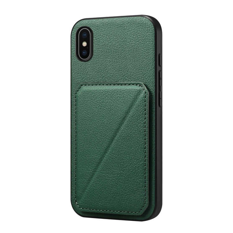 Étui de téléphone avec porte-cartes double et texture de veau D04, pour iPhone 11, pour iPhone 11 Pro, pour iPhone X / XS, pour iPhone XR, pour iPhone XS Max, pour iPhone 7 Plus / 8 Plus