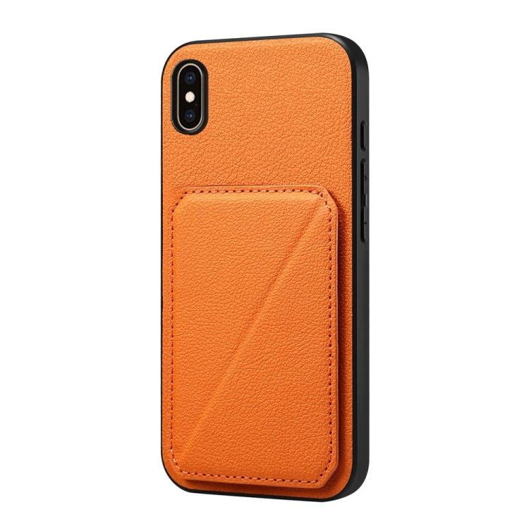 Étui de téléphone avec porte-cartes double et texture de veau D04, pour iPhone 11, pour iPhone 11 Pro, pour iPhone X / XS, pour iPhone XR, pour iPhone XS Max, pour iPhone 7 Plus / 8 Plus