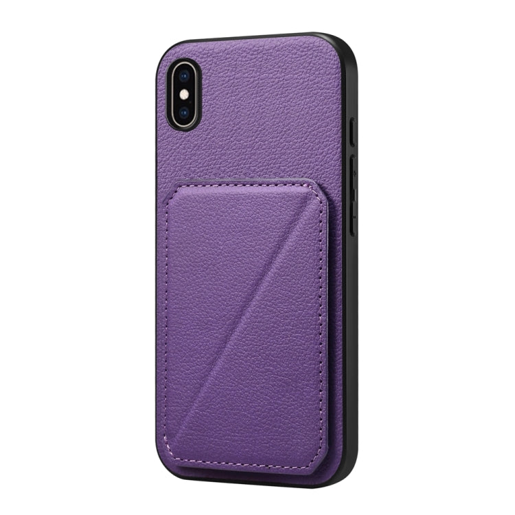 Étui de téléphone avec porte-cartes double et texture de veau D04, pour iPhone 11, pour iPhone 11 Pro, pour iPhone X / XS, pour iPhone XR, pour iPhone XS Max, pour iPhone 7 Plus / 8 Plus