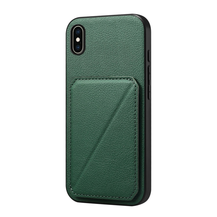 Étui de téléphone avec porte-cartes double et texture de veau D04, pour iPhone 11, pour iPhone 11 Pro, pour iPhone X / XS, pour iPhone XR, pour iPhone XS Max, pour iPhone 7 Plus / 8 Plus