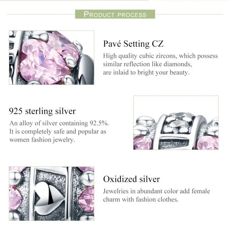 Pendentif en argent sterling S925 Perles Grand Amour DIY Accessoires pour bracelet et collier
