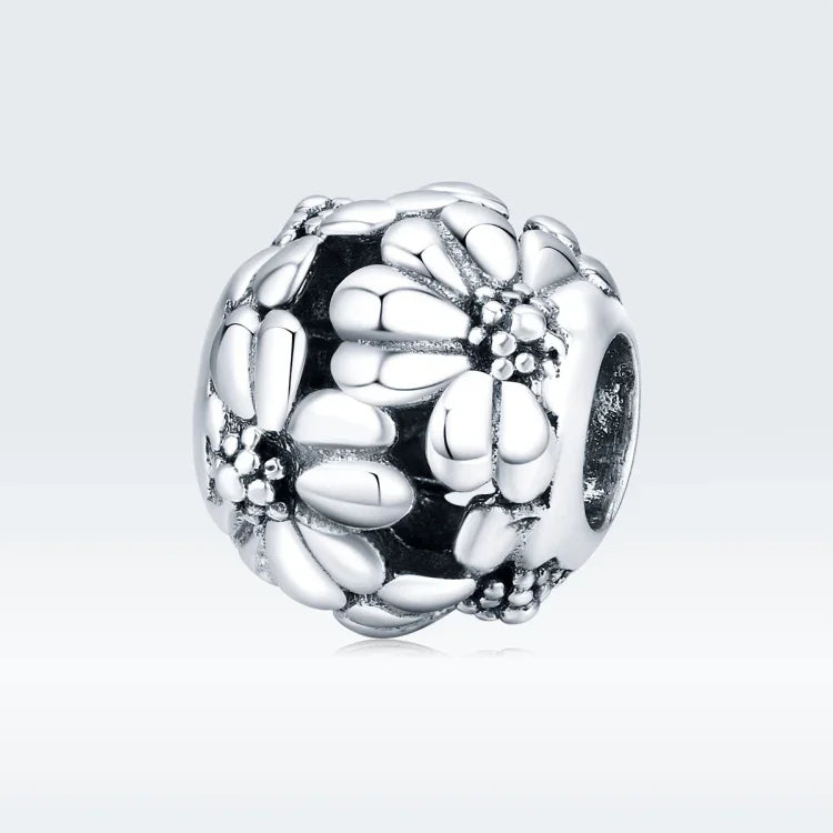 Perles Marguerite Simples en Argent Sterling S925 Accessoires DIY pour Bracelet Collier