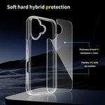 Coque de téléphone anti-rayures en acrylique et TPU, Pour iPhone 17e / 16e, Pour iPhone 17 Pro Max, Pour iPhone 17 Pro, Pour iPhone 17, Pour iPhone Air, Pour iPhone 16 Pro Max, Pour iPhone 16 Pro, Pour iPhone 16 Plus, Pour iPhone 16