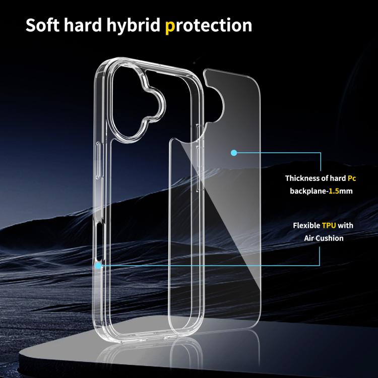 Coque de téléphone anti-rayures en acrylique et TPU, Pour iPhone 17e / 16e, Pour iPhone 17 Pro Max, Pour iPhone 17 Pro, Pour iPhone 17, Pour iPhone Air, Pour iPhone 16 Pro Max, Pour iPhone 16 Pro, Pour iPhone 16 Plus, Pour iPhone 16