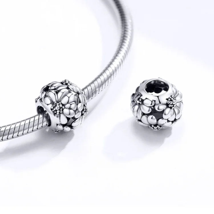 Perles Marguerite Simples en Argent Sterling S925 Accessoires DIY pour Bracelet Collier
