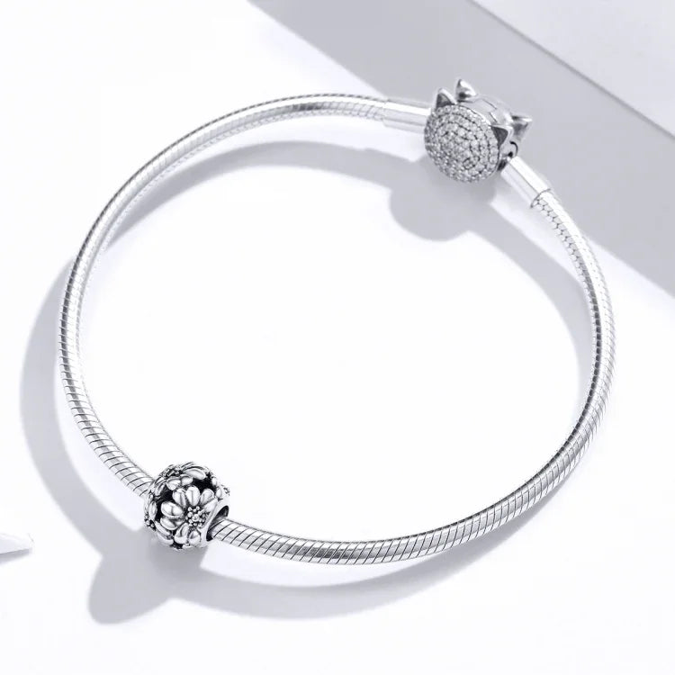Perles Marguerite Simples en Argent Sterling S925 Accessoires DIY pour Bracelet Collier