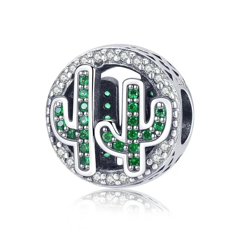 Pendentif Cactus Vigor en Argent Sterling S925 Perles Accessoires DIY pour Bracelet Collier