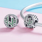 Pendentif Cactus Vigor en Argent Sterling S925 Perles Accessoires DIY pour Bracelet Collier
