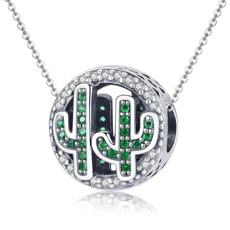 Pendentif Cactus Vigor en Argent Sterling S925 Perles Accessoires DIY pour Bracelet Collier