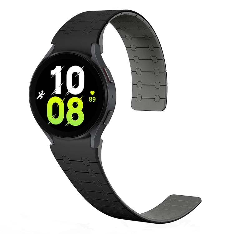 Bracelet de montre magnétique en silicone à boucle bicolore, pour Samsung Galaxy Watch 6 / 5 / 4