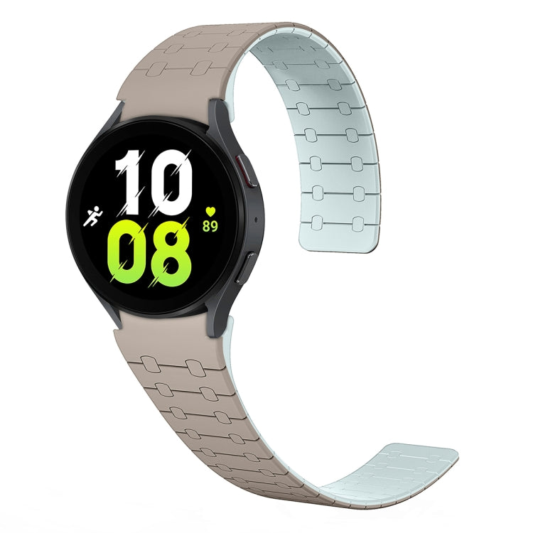 Bracelet de montre magnétique en silicone à boucle bicolore, pour Samsung Galaxy Watch 6 / 5 / 4