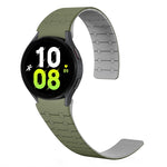 Bracelet de montre magnétique en silicone à boucle bicolore, pour Samsung Galaxy Watch 6 / 5 / 4