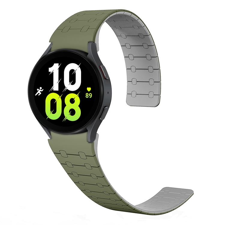 Bracelet de montre magnétique en silicone à boucle bicolore, pour Samsung Galaxy Watch 6 / 5 / 4