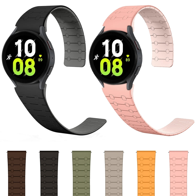 Bracelet de montre magnétique en silicone à boucle bicolore, pour Samsung Galaxy Watch 6 / 5 / 4