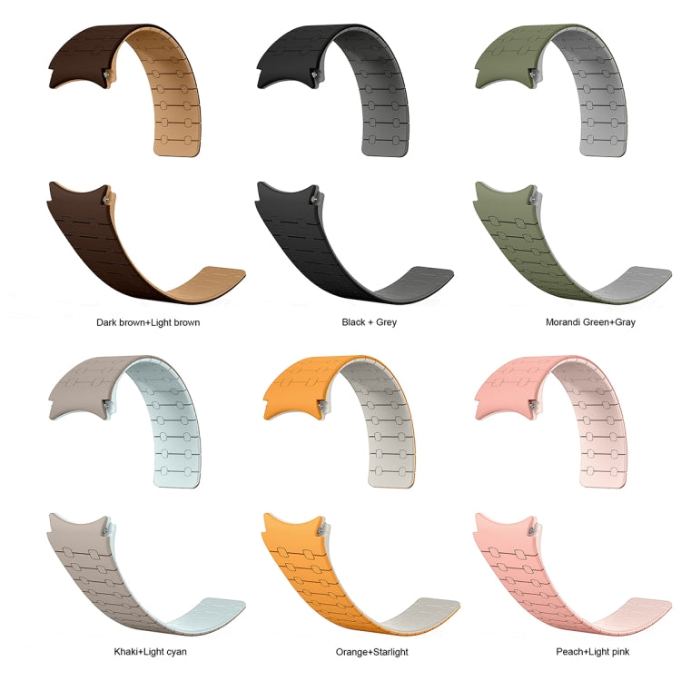 Bracelet de montre magnétique en silicone à boucle bicolore, pour Samsung Galaxy Watch 6 / 5 / 4