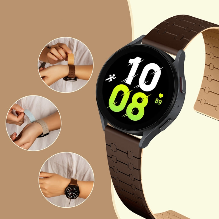 Bracelet de montre magnétique en silicone à boucle bicolore, pour Samsung Galaxy Watch 6 / 5 / 4