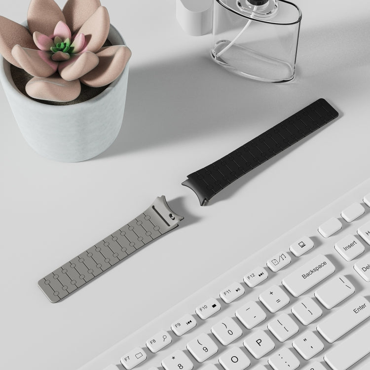 Bracelet de montre magnétique en silicone à boucle bicolore, pour Samsung Galaxy Watch 6 / 5 / 4