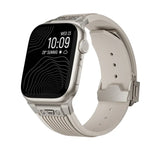 Bracelet de montre en silicone élastique avec boucle en titane texturée verticale