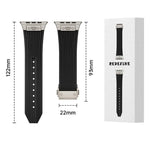Bracelet de montre en silicone élastique avec boucle en titane texturée verticale