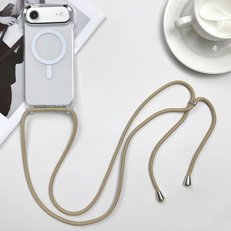 Coque de téléphone MagSafe magnétique PC + TPU avec lanière, Pour iPhone Air, Pour iPhone 16 Pro Max, Pour iPhone 16 Pro, Pour iPhone 16 Plus