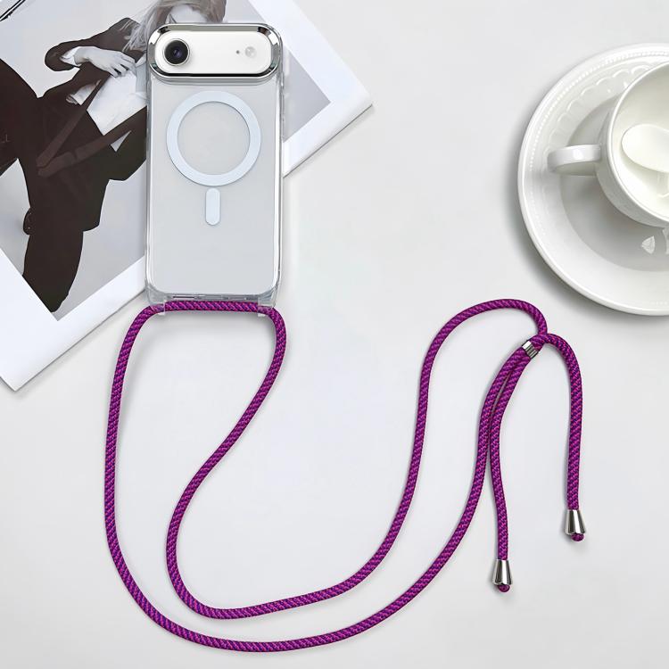 Coque de téléphone MagSafe magnétique PC + TPU avec lanière, Pour iPhone Air, Pour iPhone 16 Pro Max, Pour iPhone 16 Pro, Pour iPhone 16 Plus