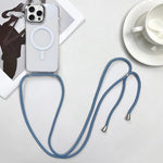 Coque de téléphone MagSafe magnétique PC + TPU avec lanière, Pour iPhone Air, Pour iPhone 16 Pro Max, Pour iPhone 16 Pro, Pour iPhone 16 Plus
