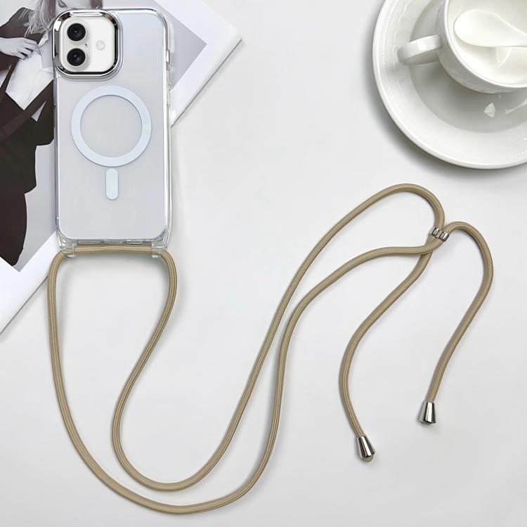 Coque de téléphone MagSafe magnétique PC + TPU avec lanière, Pour iPhone Air, Pour iPhone 16 Pro Max, Pour iPhone 16 Pro, Pour iPhone 16 Plus