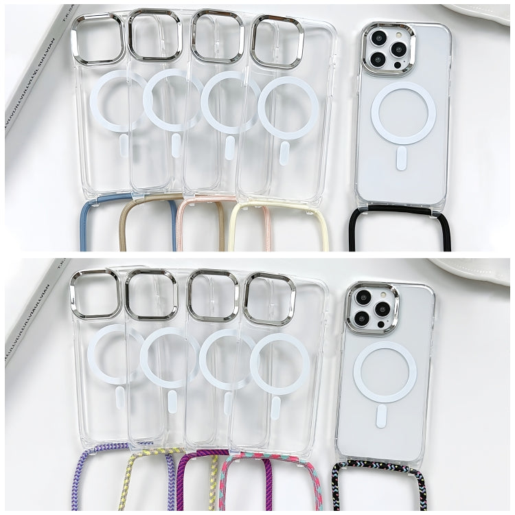 Coque de téléphone MagSafe magnétique PC + TPU avec lanière, Pour iPhone Air, Pour iPhone 16 Pro Max, Pour iPhone 16 Pro, Pour iPhone 16 Plus