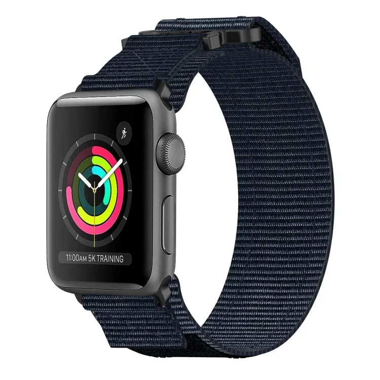 Bracelet de montre auto-agrippant en nylon, pour Apple Watch 38 mm