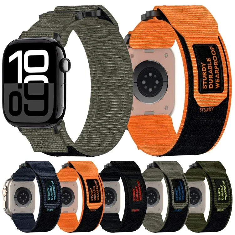 Bracelet de montre auto-agrippant en nylon, pour Apple Watch 38 mm