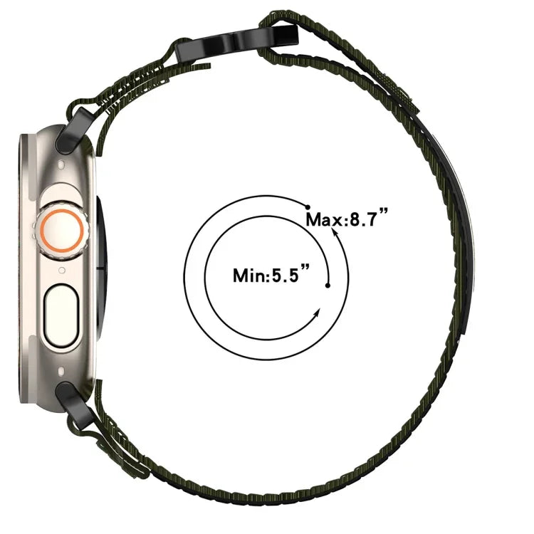 Bracelet de montre auto-agrippant en nylon, pour Apple Watch 38 mm