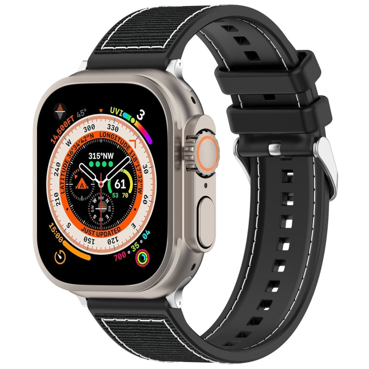 Bracelet de montre en silicone tressé en nylon hybride avec boucle classique, pour Apple Watch 42 mm, pour Apple Watch 38 mm