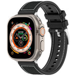 Bracelet de montre hybride officiel Buckle en nylon tressé et silicone, pour Apple Watch 42 mm, pour Apple Watch 38 mm
