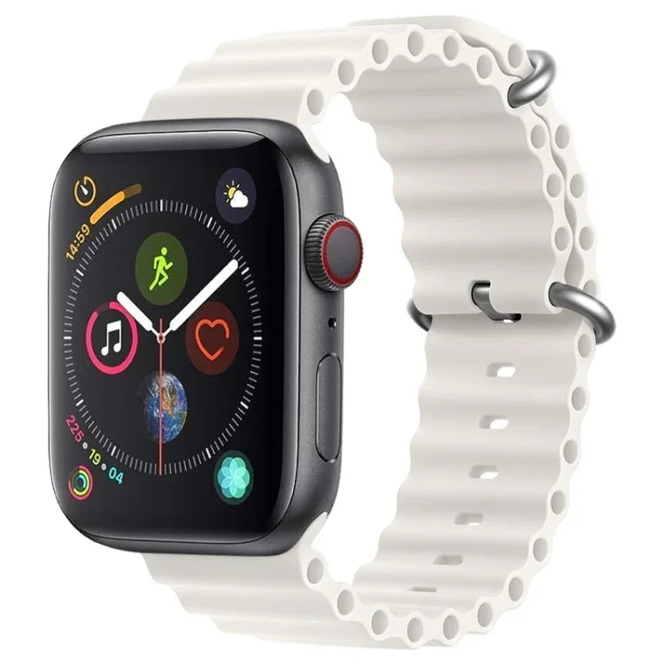 Bracelet de montre ZGA Ocean en silicone, pour Apple Watch Series 4 44 mm, pour Apple Watch Series 3 42 mm, pour Apple Watch Series 2 42 mm, pour Apple Watch 42 mm