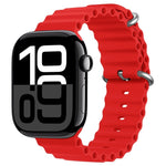 ZGA Ocean Silicone Watch Band, For Apple Watch Series 10 46mm, For Apple Watch Series 10 42mm, For Apple Watch SE 2023 44mm, For Apple Watch Ultra 2 49mm, For Apple Watch Series 9 45mm, For Apple Watch Ultra 49mm, For Apple Watch Series 8 45mm         ...
