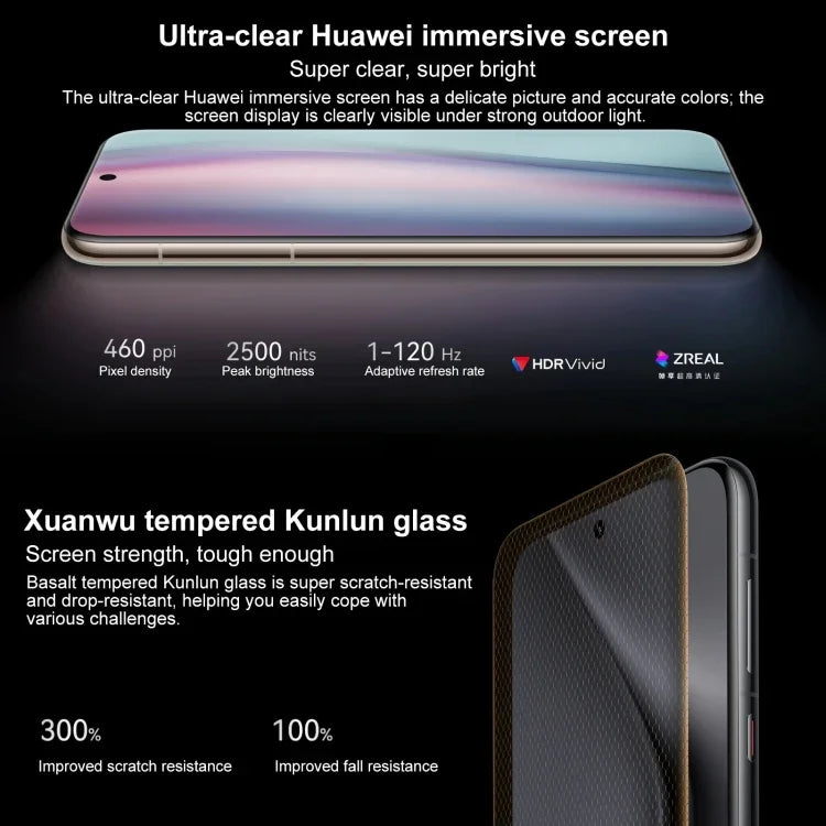 HUAWEI Pura 70 Ultra, lecteur d'empreintes digitales sous l'écran, écran 6,8 pouces, HarmonyOS 4.2, processeur Kirin 9010 Octa-Core jusqu'à 2,3 GHz, NFC, OTG, non compatible avec Google Play, 16 Go + 512 Go ou 16 Go + 1 To